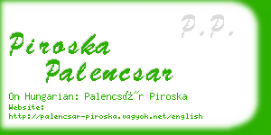 piroska palencsar business card